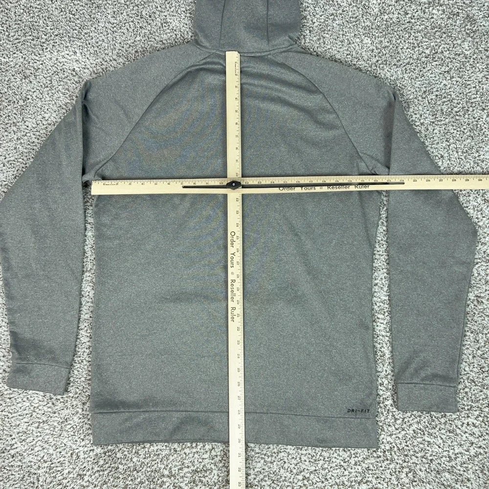 Nike Hoodie Mens LT Tall Gray Pullover Dri-FIT Fleece Sweatshirt Swoosh Athletic